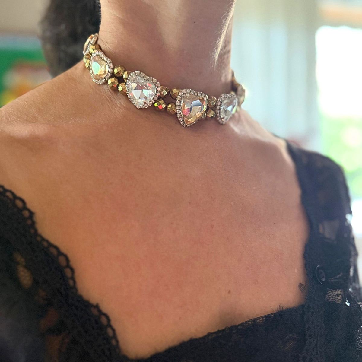 Choker Corações Âmbar