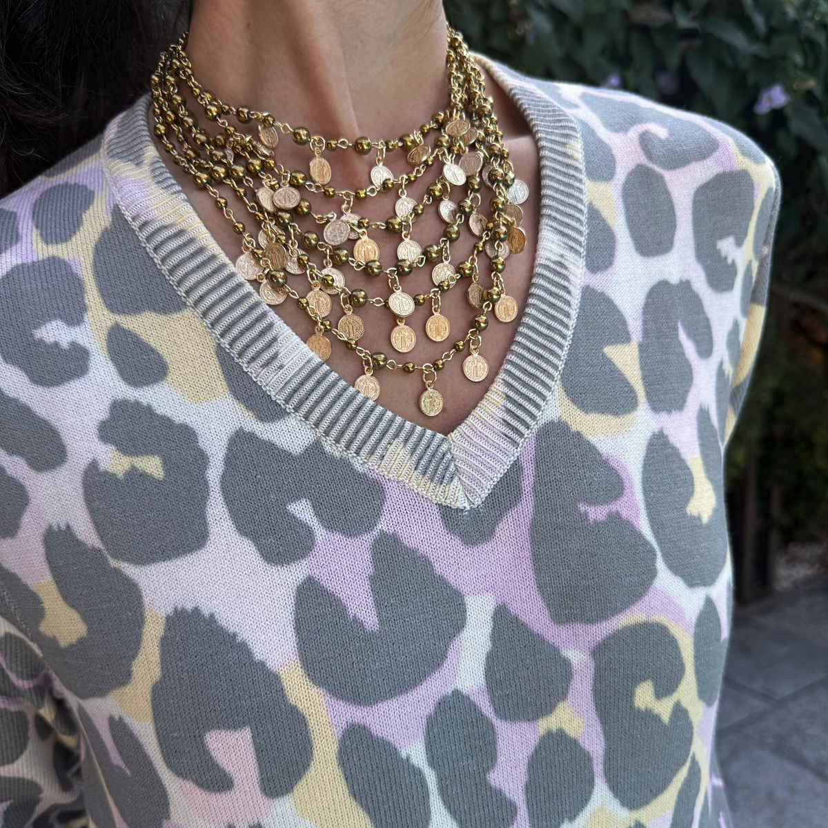 Colar Voltas Mini Moedas