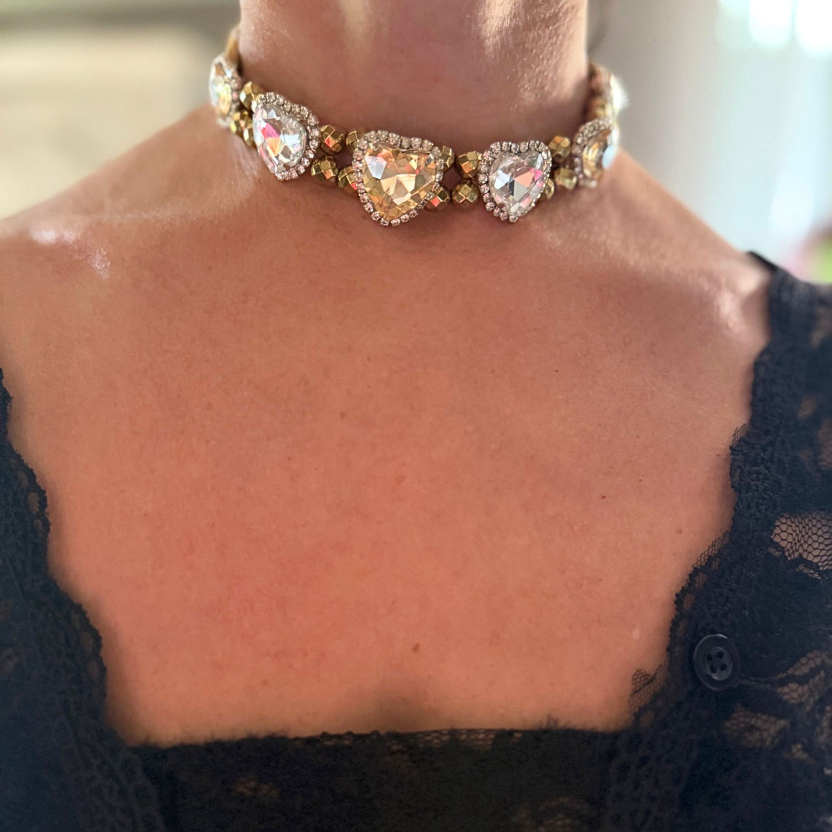 Choker Corações Âmbar