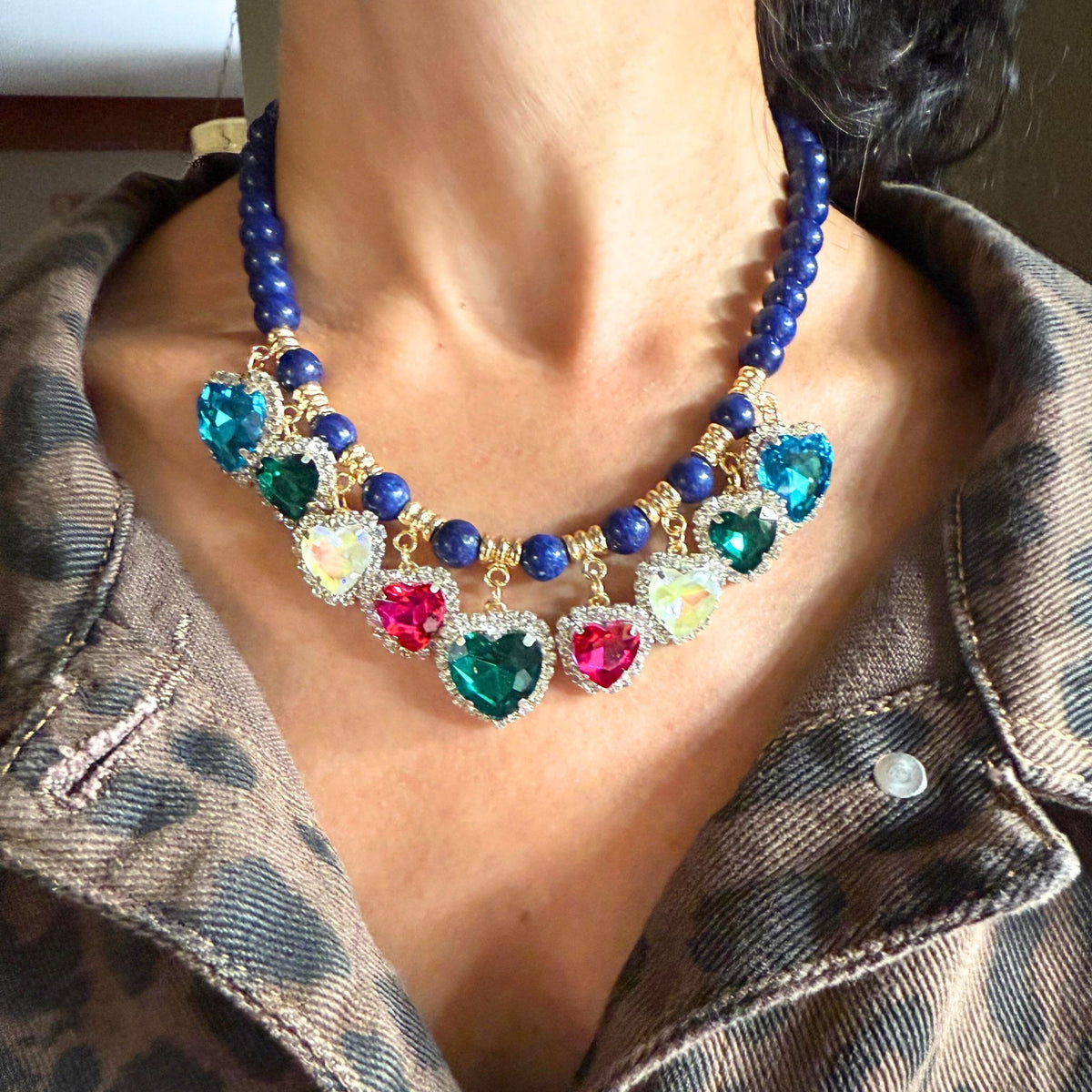 Colar Corações Colorido