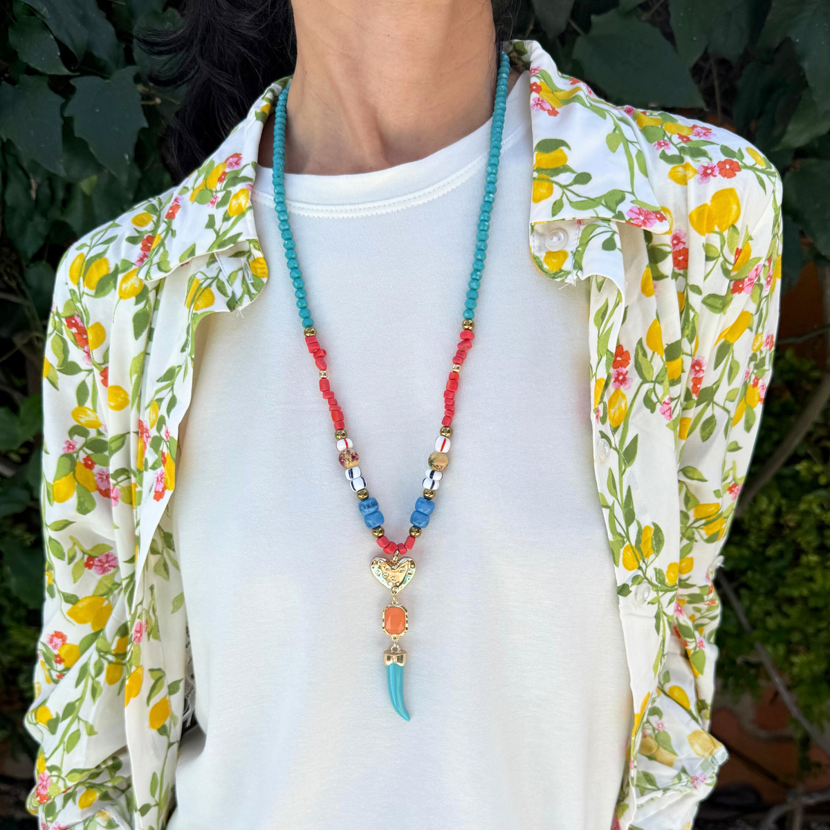 Colar Dente Turquesa