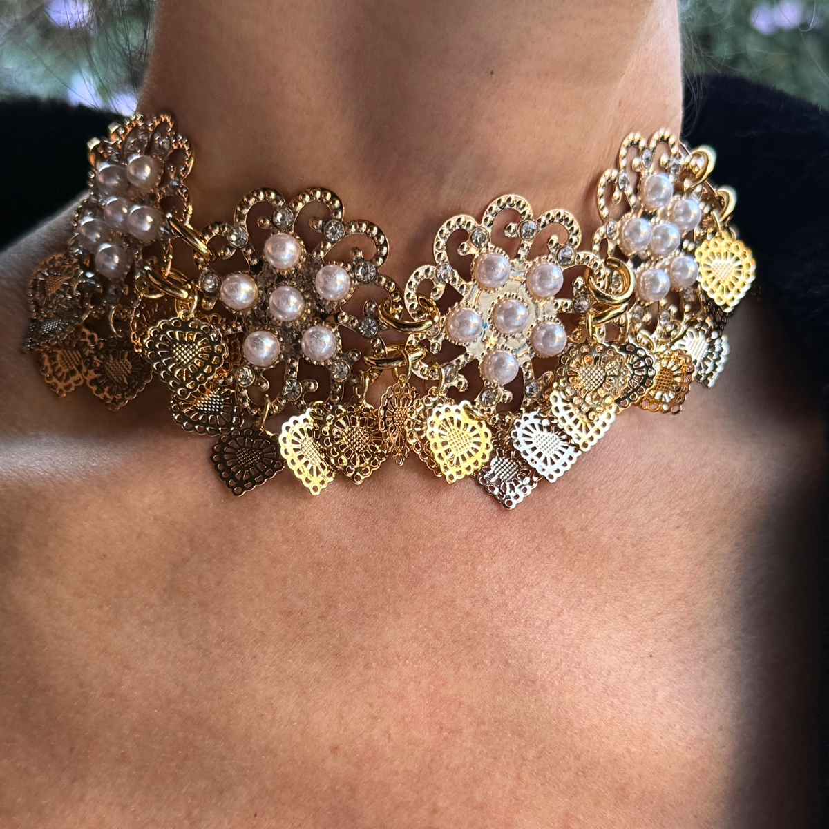 Choker Flores de Pérola