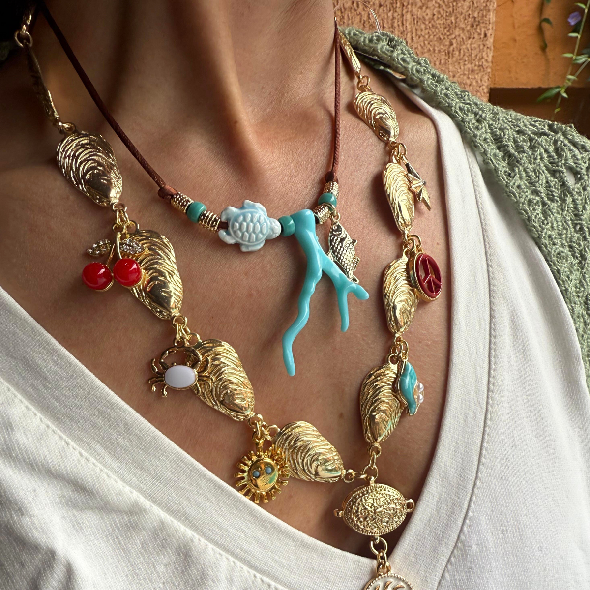 Colar Coral Turquesa