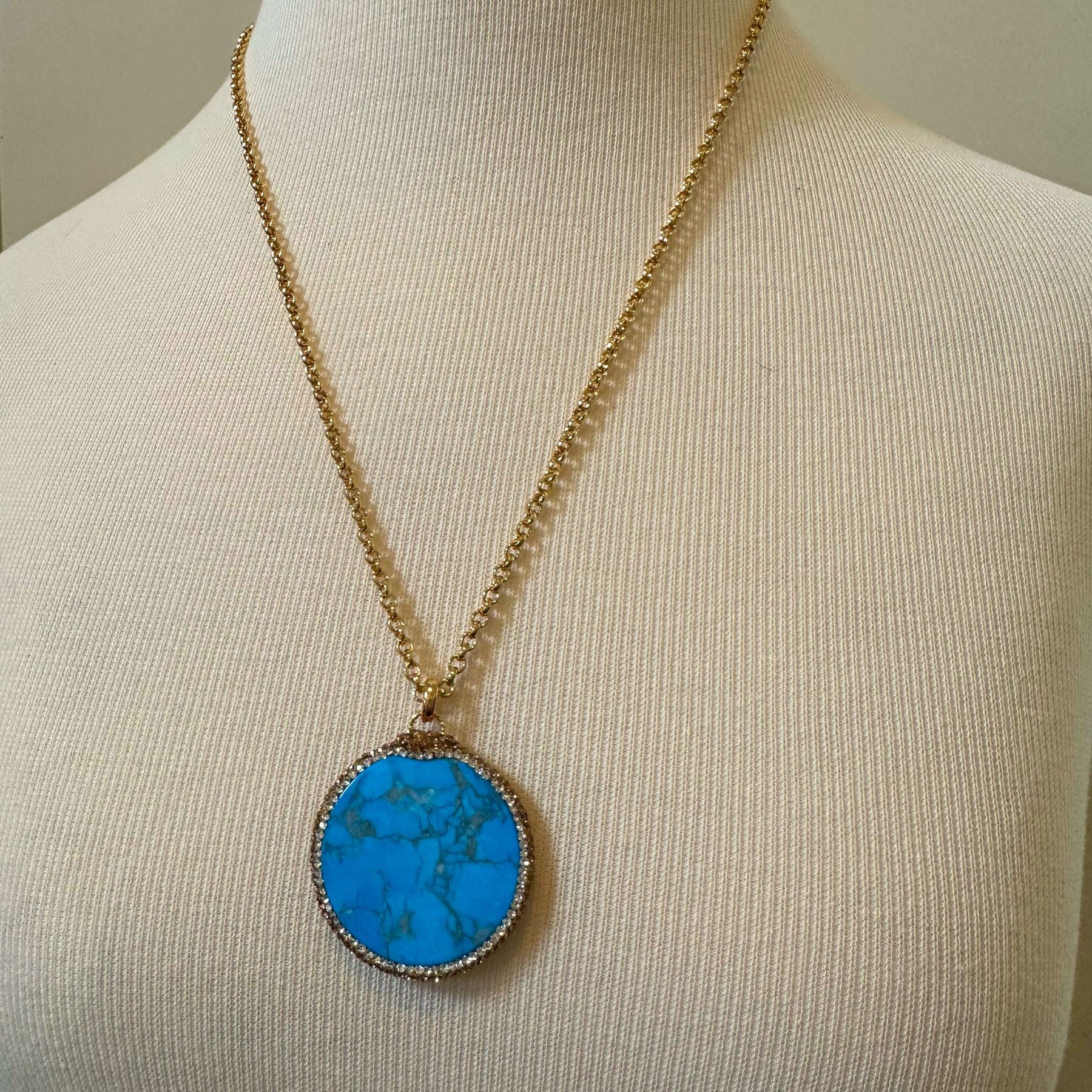Colar Strass Turquesa