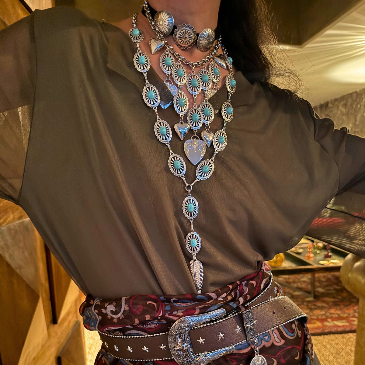 Colar Boho Pena