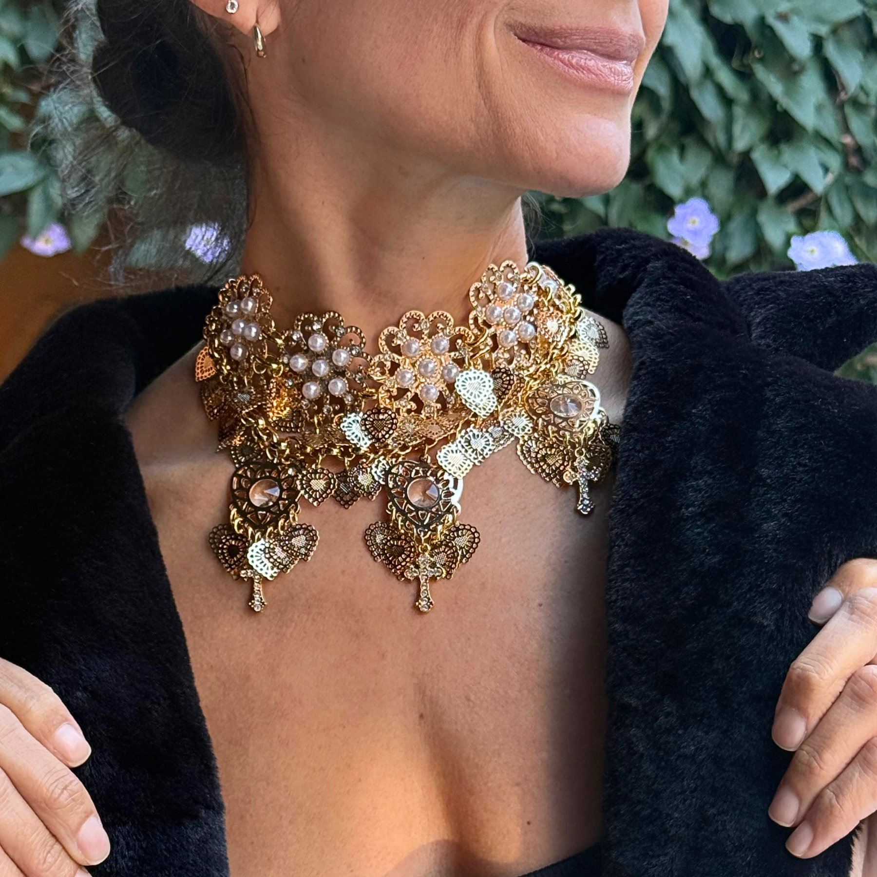 Choker Flores de Pérola