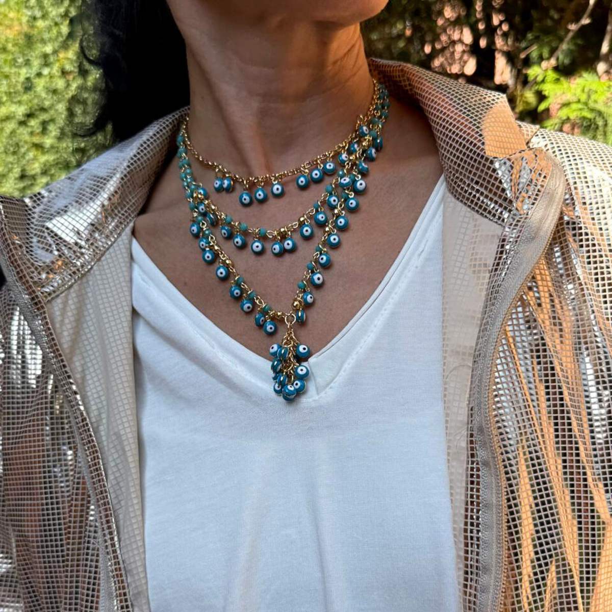 Colar três voltas Olhinhos