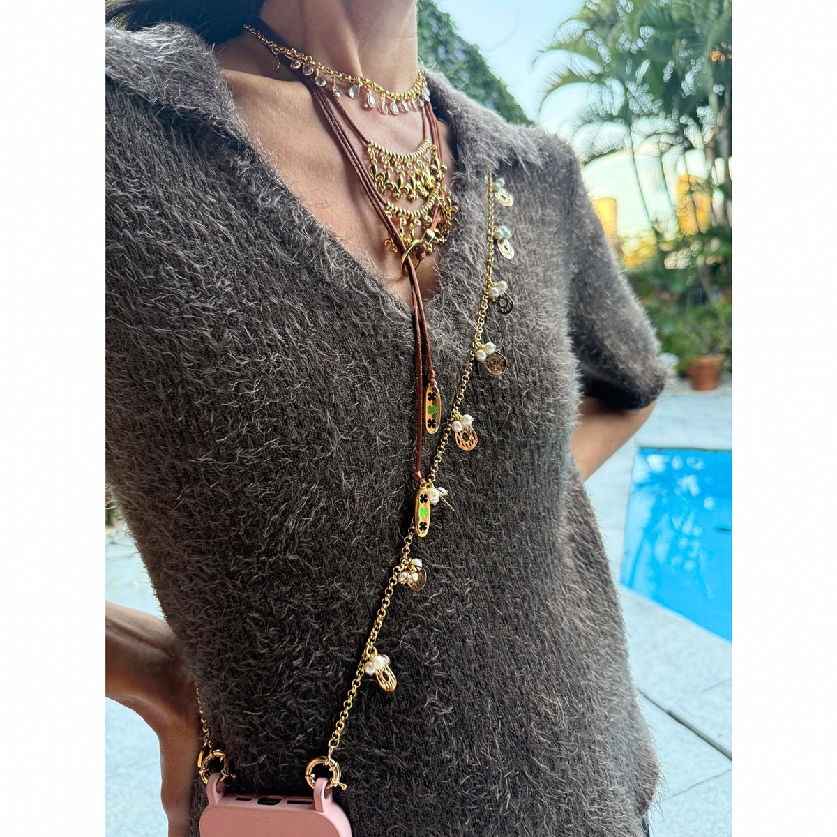 Corrente Celular Pérolas