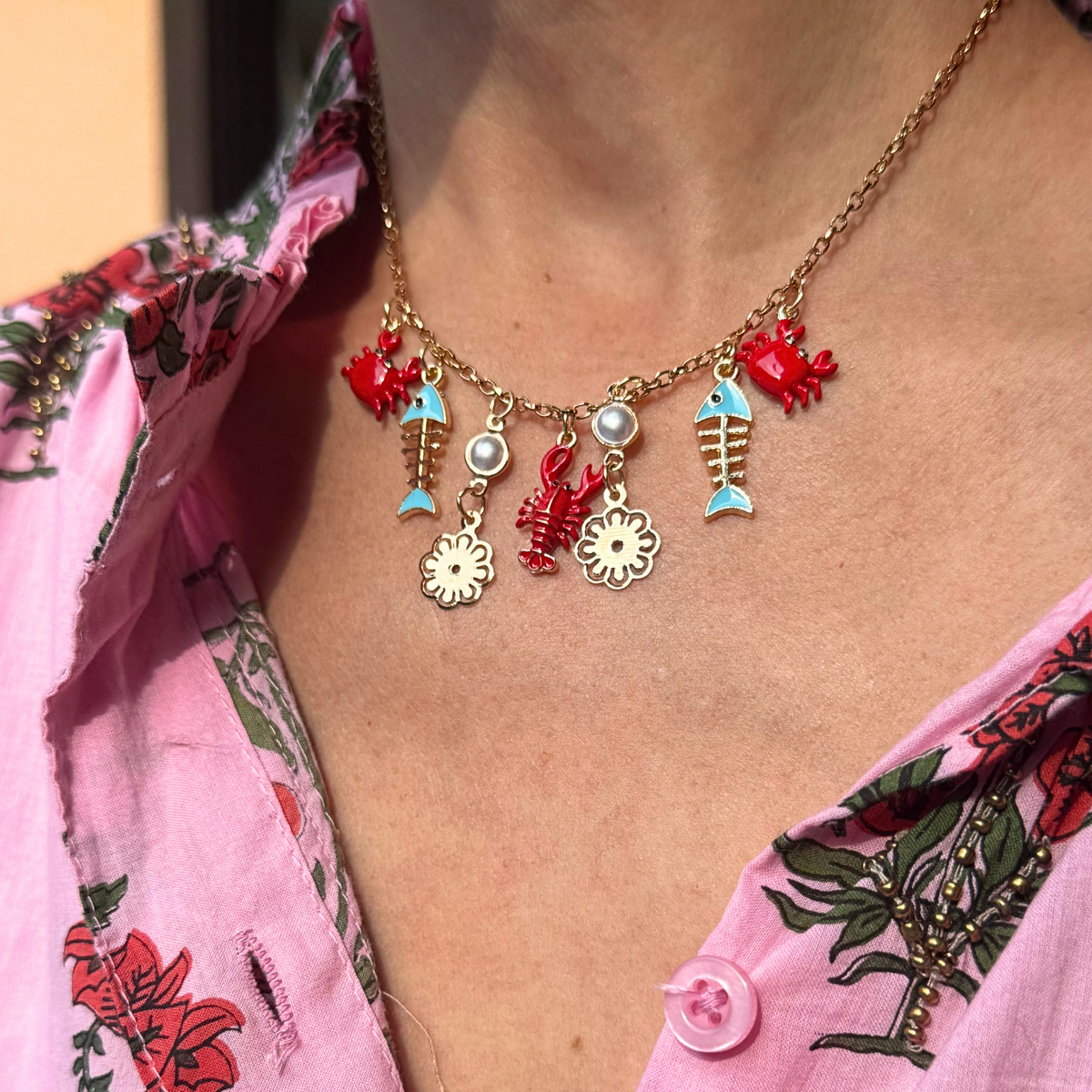 Colar Lagosta e Peixe