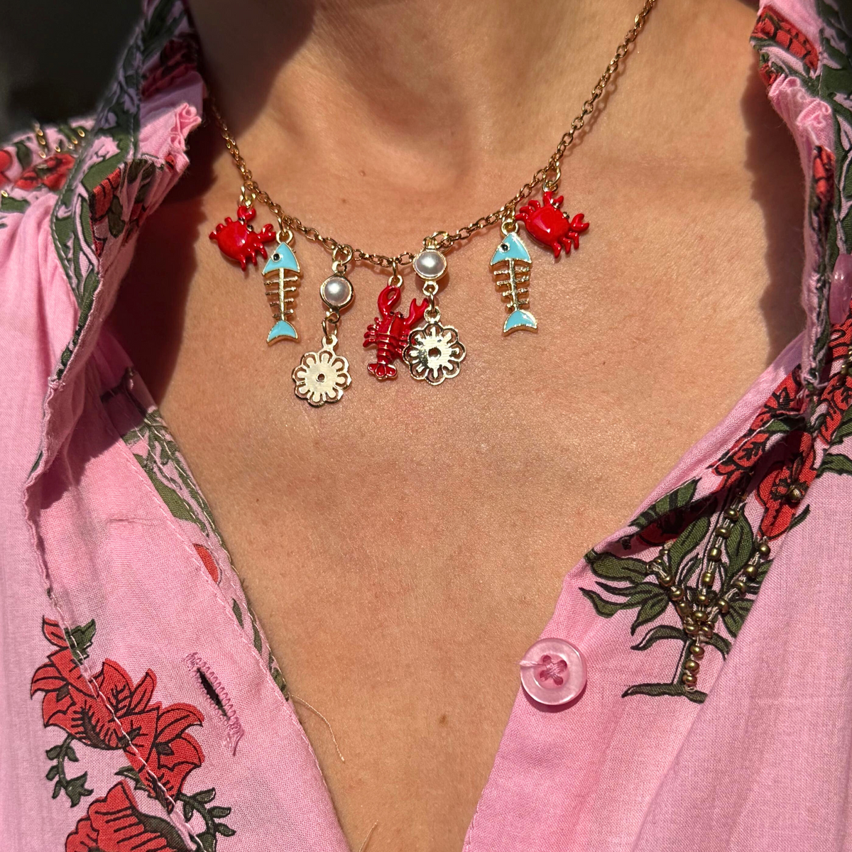 Colar Lagosta e Peixe