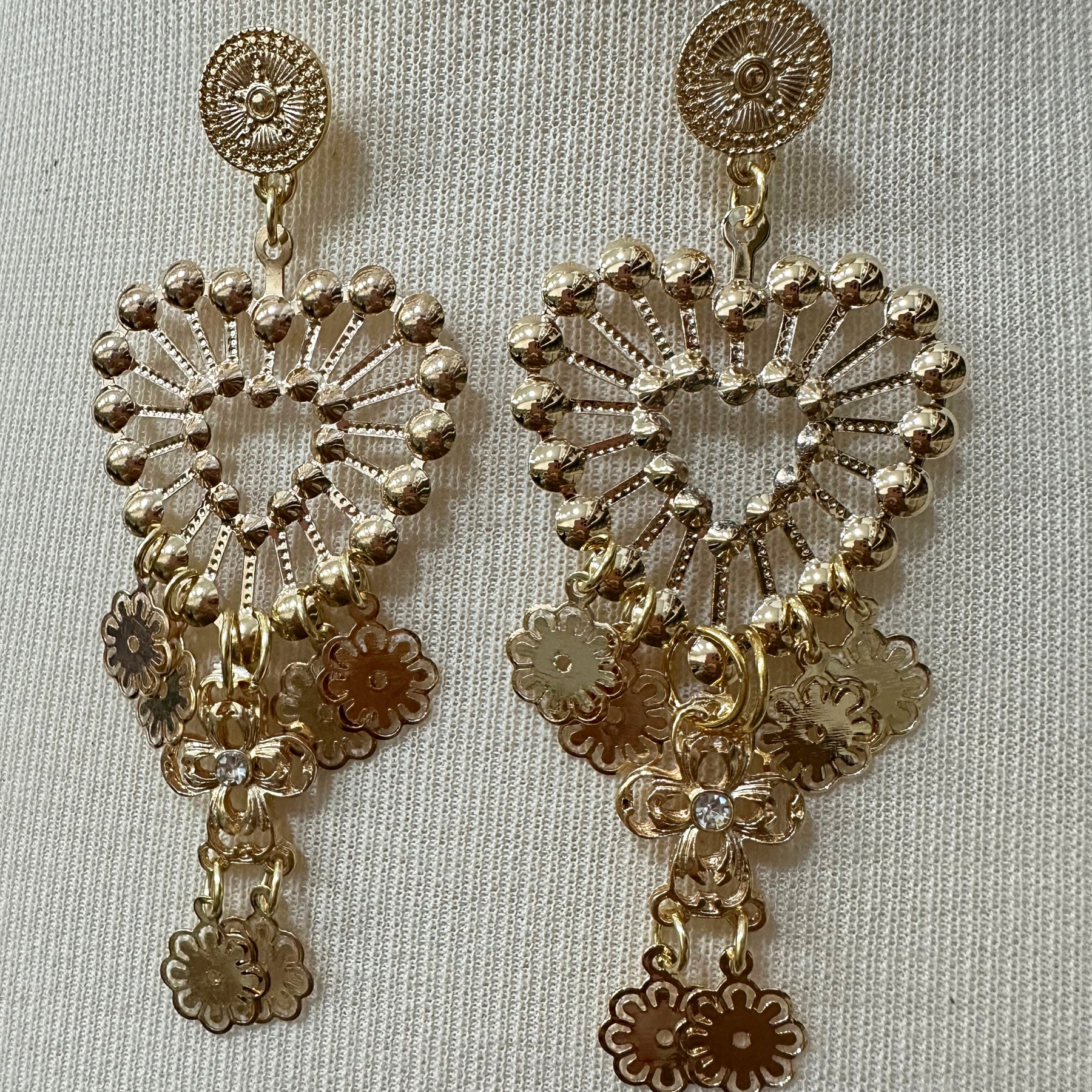 Brinco Coração Flores