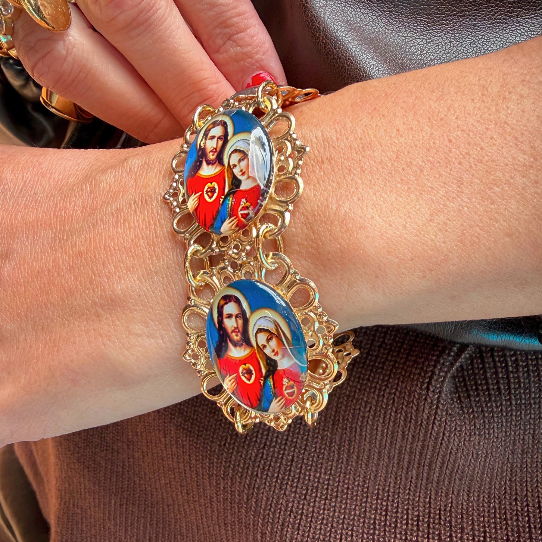 Pulseira Sagrado Jesus e Maria