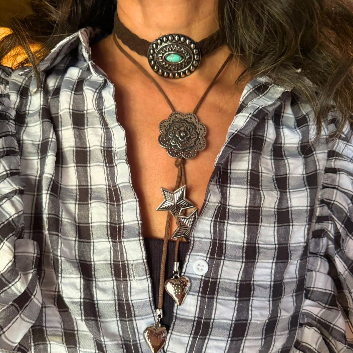 Choker Medalha Turquesa