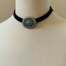 Choker Medalha Turquesa