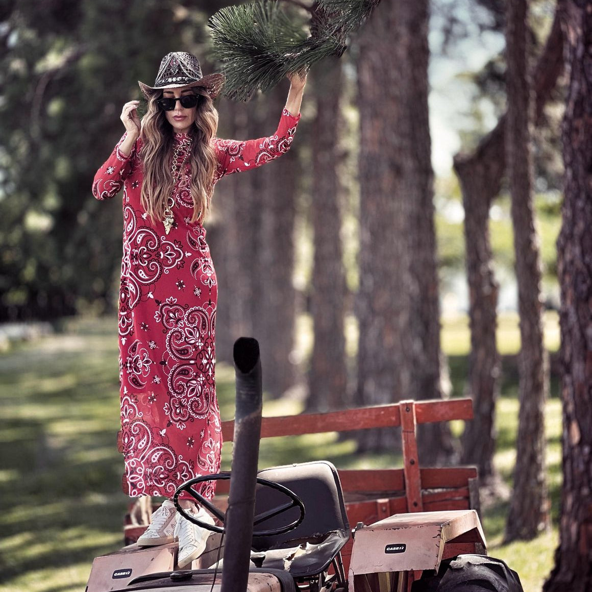 Vestido Bandana Vermelho Tule