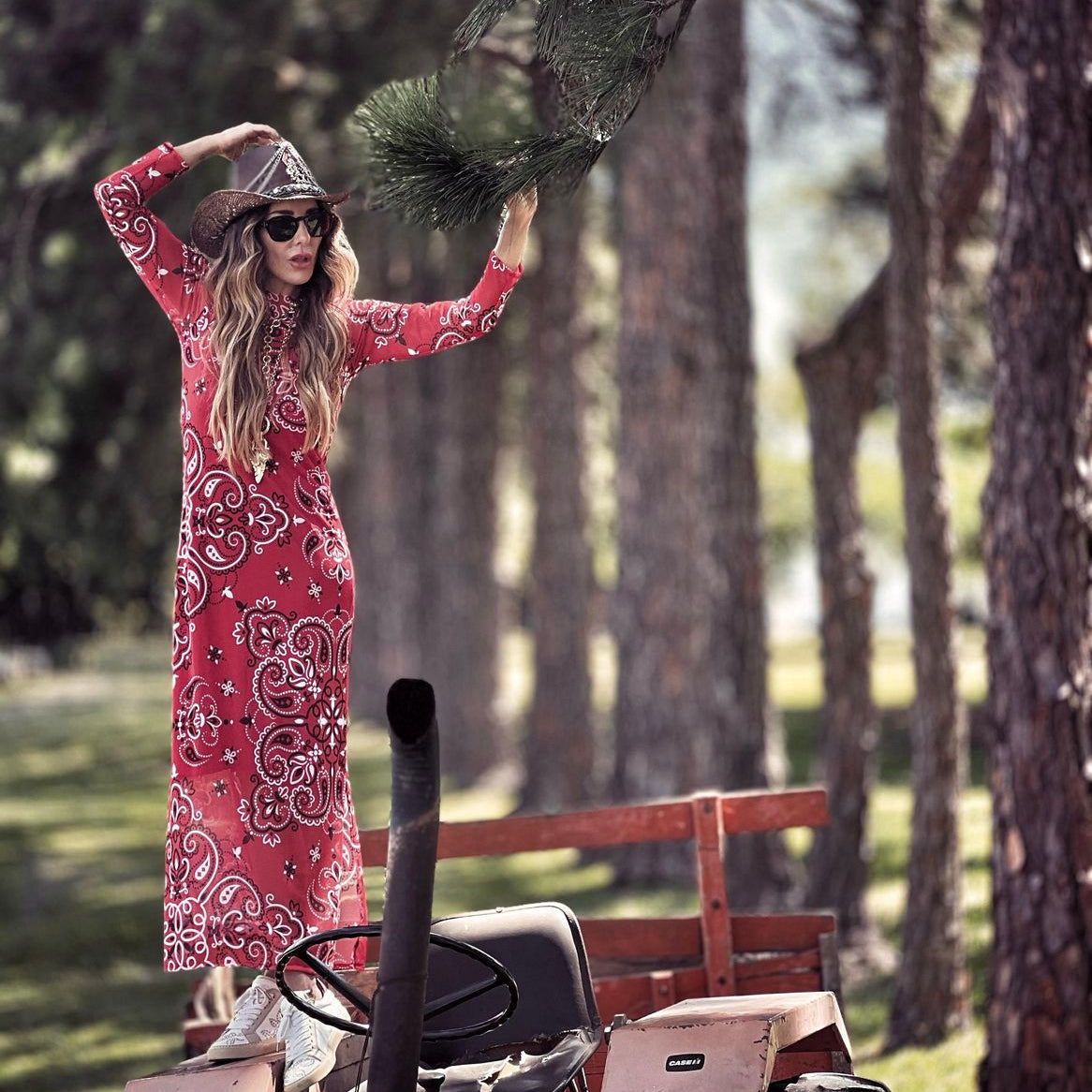 Vestido Bandana Vermelho Tule