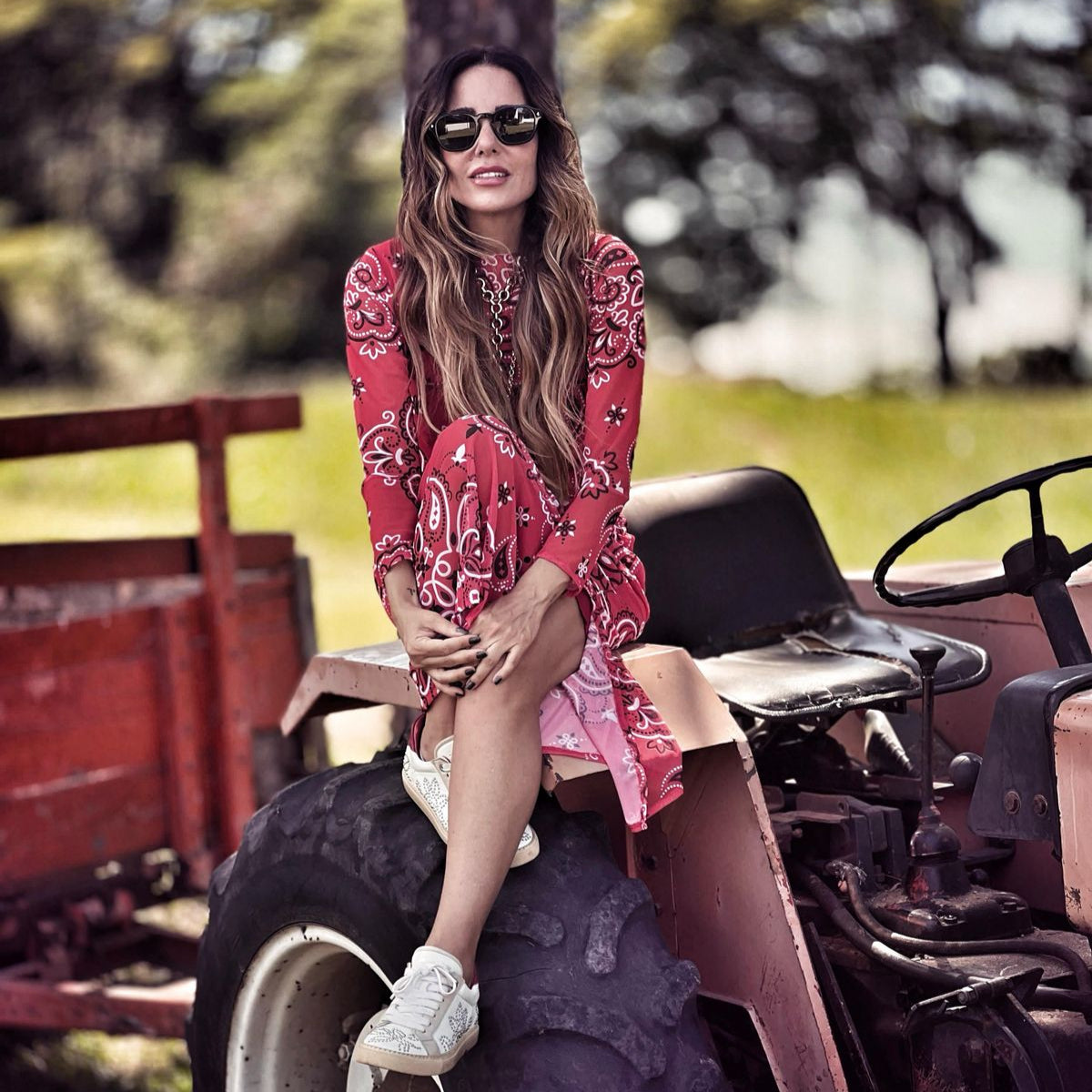 Vestido Bandana Vermelho Tule