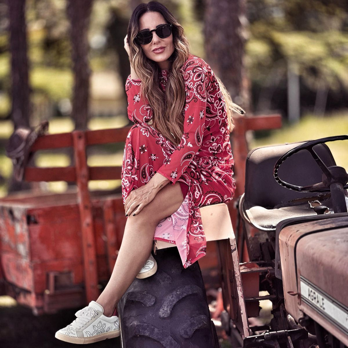 Vestido Bandana Vermelho Tule