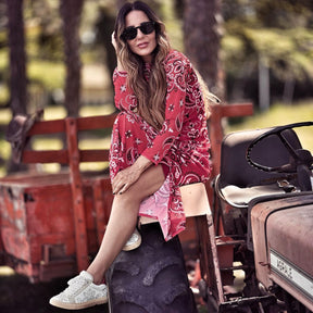Vestido Bandana Vermelho Tule
