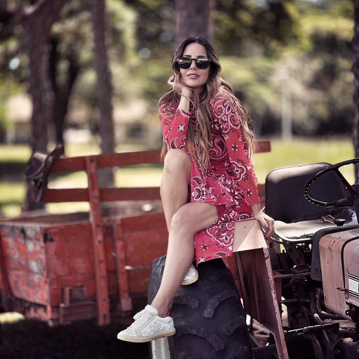 Vestido Bandana Vermelho Tule